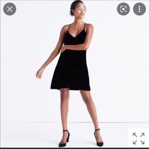 Madewell Black Velvet Dress NWOT size 2